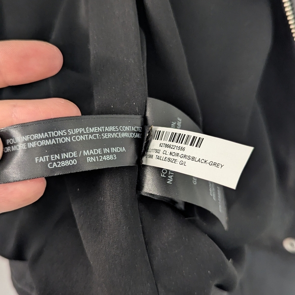 Rudsak Leather Jacket with Rabbit Fur – Size Large - Picture 8 of 12